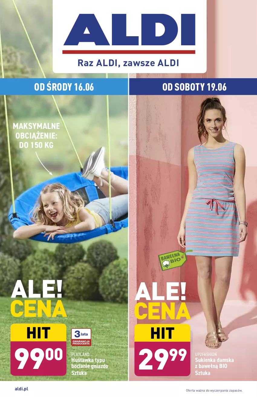 Gazetka promocyjna Aldi - Od Środy i Soboty - ważna 16.06 do 19.06.2021 - strona 1 - produkty: Fa, Huśtawka, Sukienka