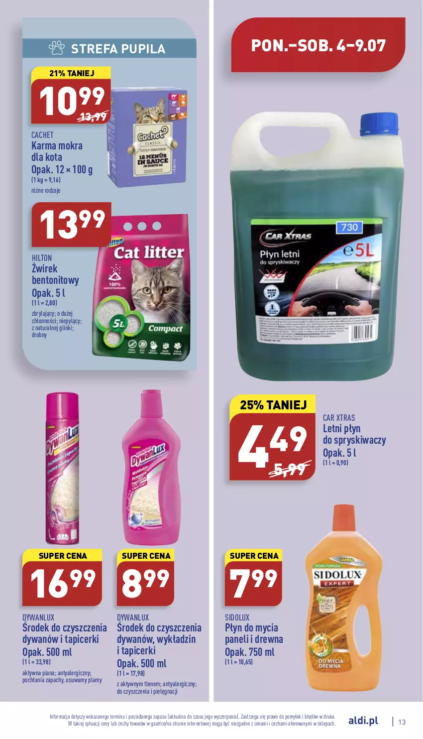 Gazetka promocyjna Aldi - Katalog spożywczy - ważna 04.07 do 09.07.2022 - strona 13 - produkty: Dywan, Fa, Płyn do mycia, Płyn do mycia paneli, Płyn do spryskiwaczy, Sidolux