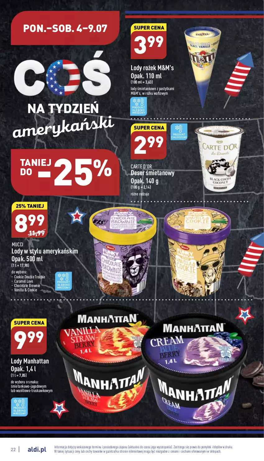 Gazetka promocyjna Aldi - Katalog spożywczy - ważna 04.07 do 09.07.2022 - strona 22 - produkty: Brownie, Carte d'Or, Deser, Lody, Ser