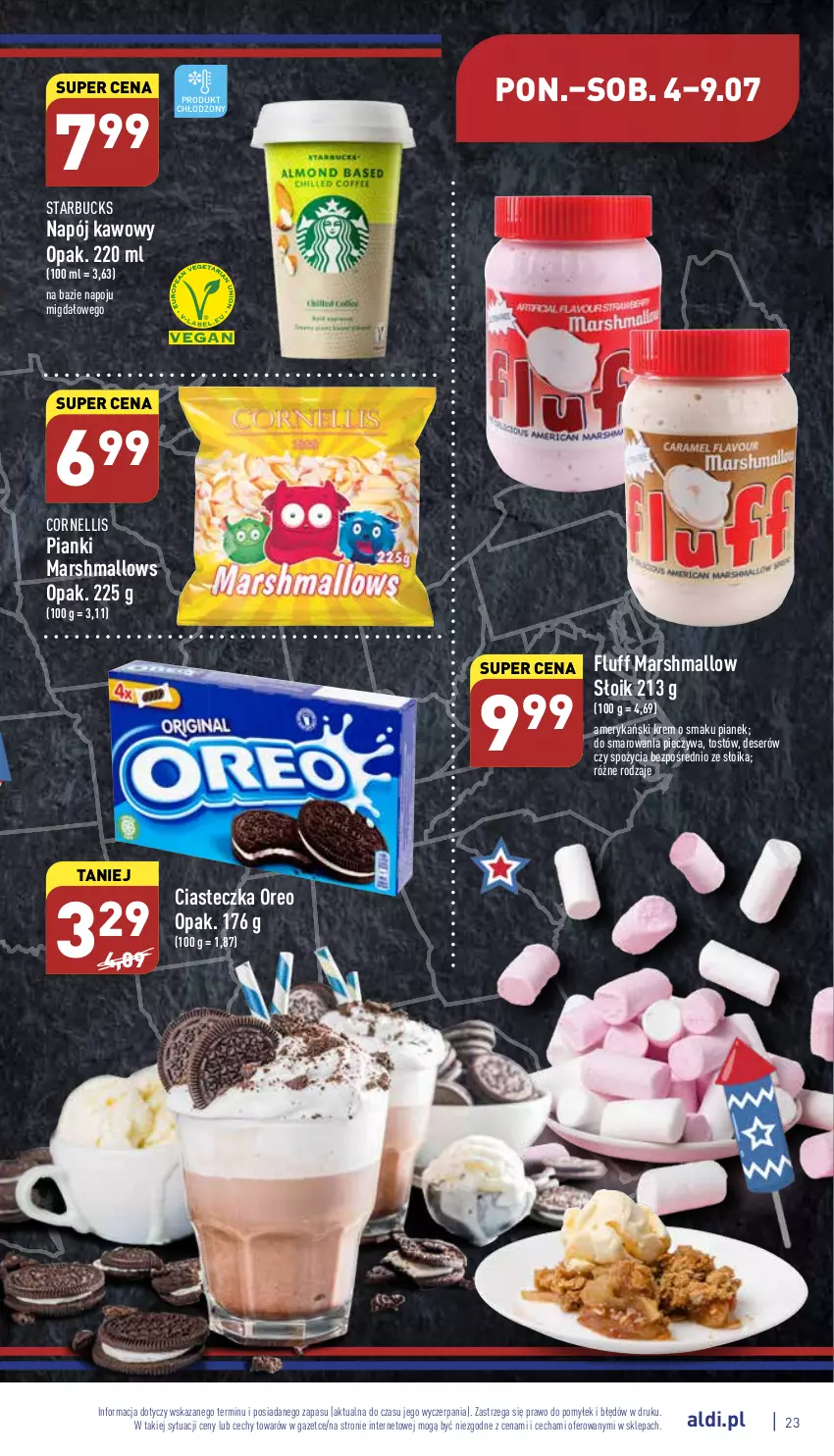 Gazetka promocyjna Aldi - Katalog spożywczy - ważna 04.07 do 09.07.2022 - strona 23 - produkty: Deser, Mars, Marshmallows, Napój, Oreo, Piec, Ser