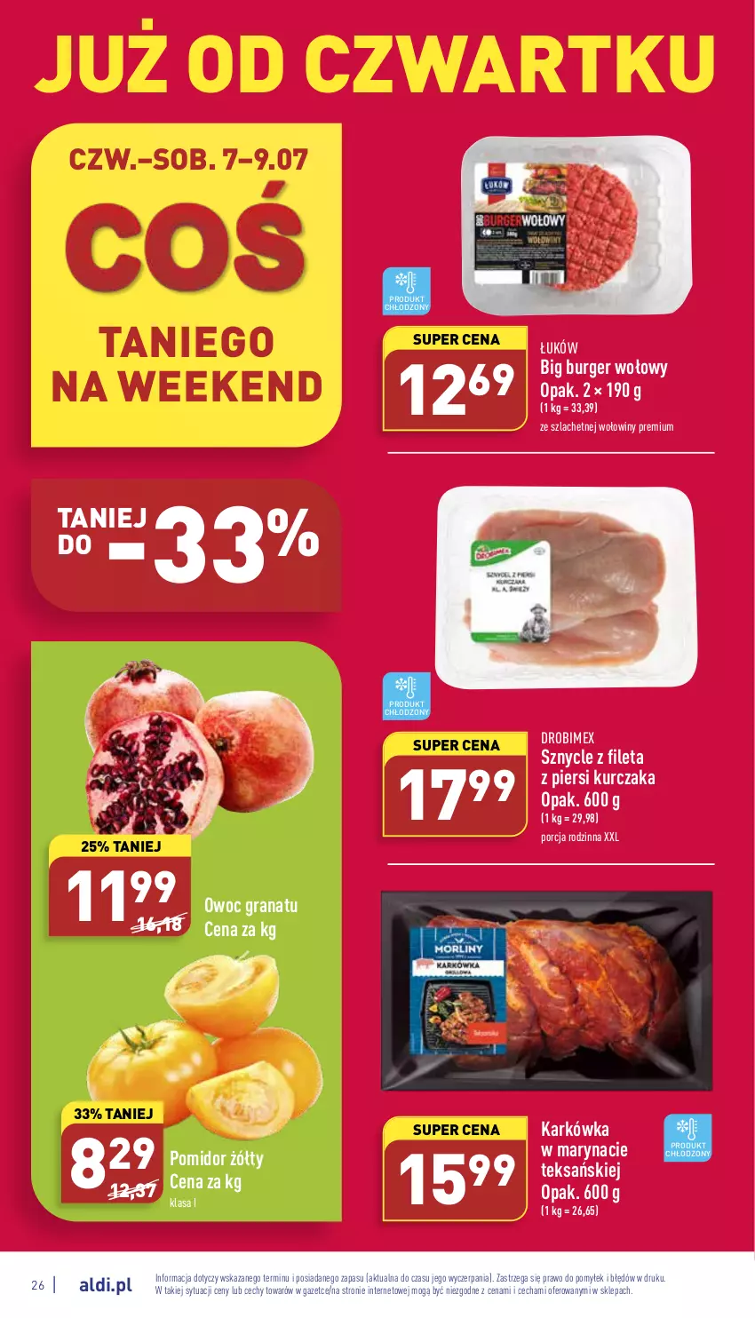 Gazetka promocyjna Aldi - Katalog spożywczy - ważna 04.07 do 09.07.2022 - strona 26 - produkty: Burger, Drobimex, Gra, Granat, Kurczak, Por