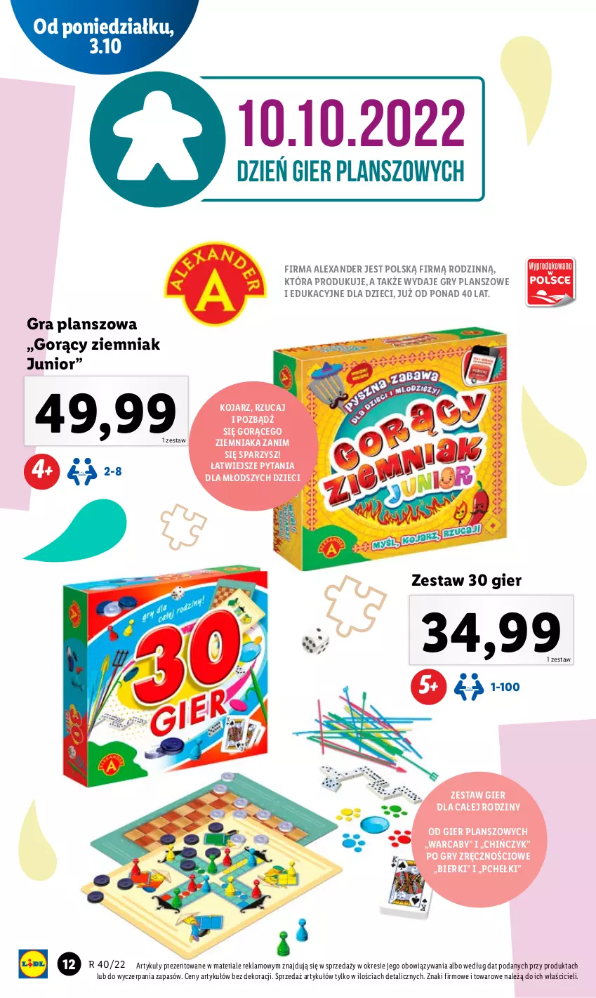 Gazetka promocyjna Lidl - GAZETKA - ważna 03.10 do 08.10.2022 - strona 12 - produkty: Dzieci, Gra, Gry