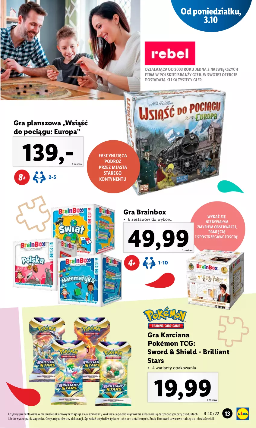 Gazetka promocyjna Lidl - GAZETKA - ważna 03.10 do 08.10.2022 - strona 13 - produkty: Fa, Gra, Pociąg, Pokémon, Ser