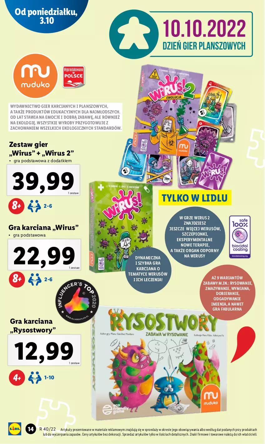 Gazetka promocyjna Lidl - GAZETKA - ważna 03.10 do 08.10.2022 - strona 14 - produkty: Dywan, Fa, Gra, Por, Sos, Tera