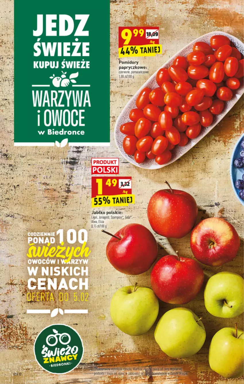 Gazetka promocyjna Biedronka - W tym tygodniu - ważna 03.02 do 09.02.2022 - strona 12 - produkty: Dron, Jonagold, Ligol, Owoce