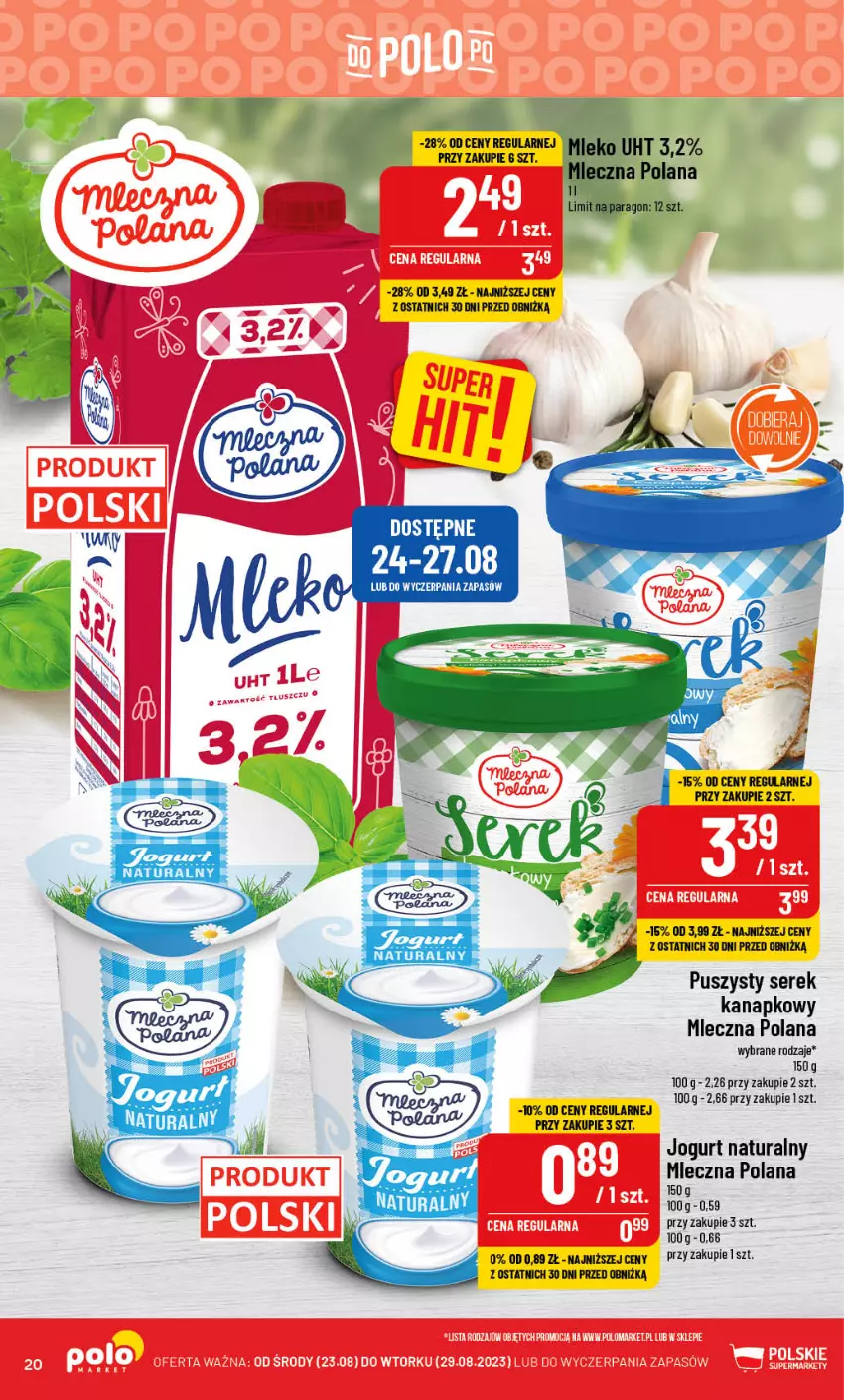 Gazetka promocyjna PoloMarket - Gazetka pomocyjna - ważna 23.08 do 29.08.2023 - strona 20 - produkty: Jogurt, Jogurt naturalny, LANA, Ser, Serek, Serek kanapkowy