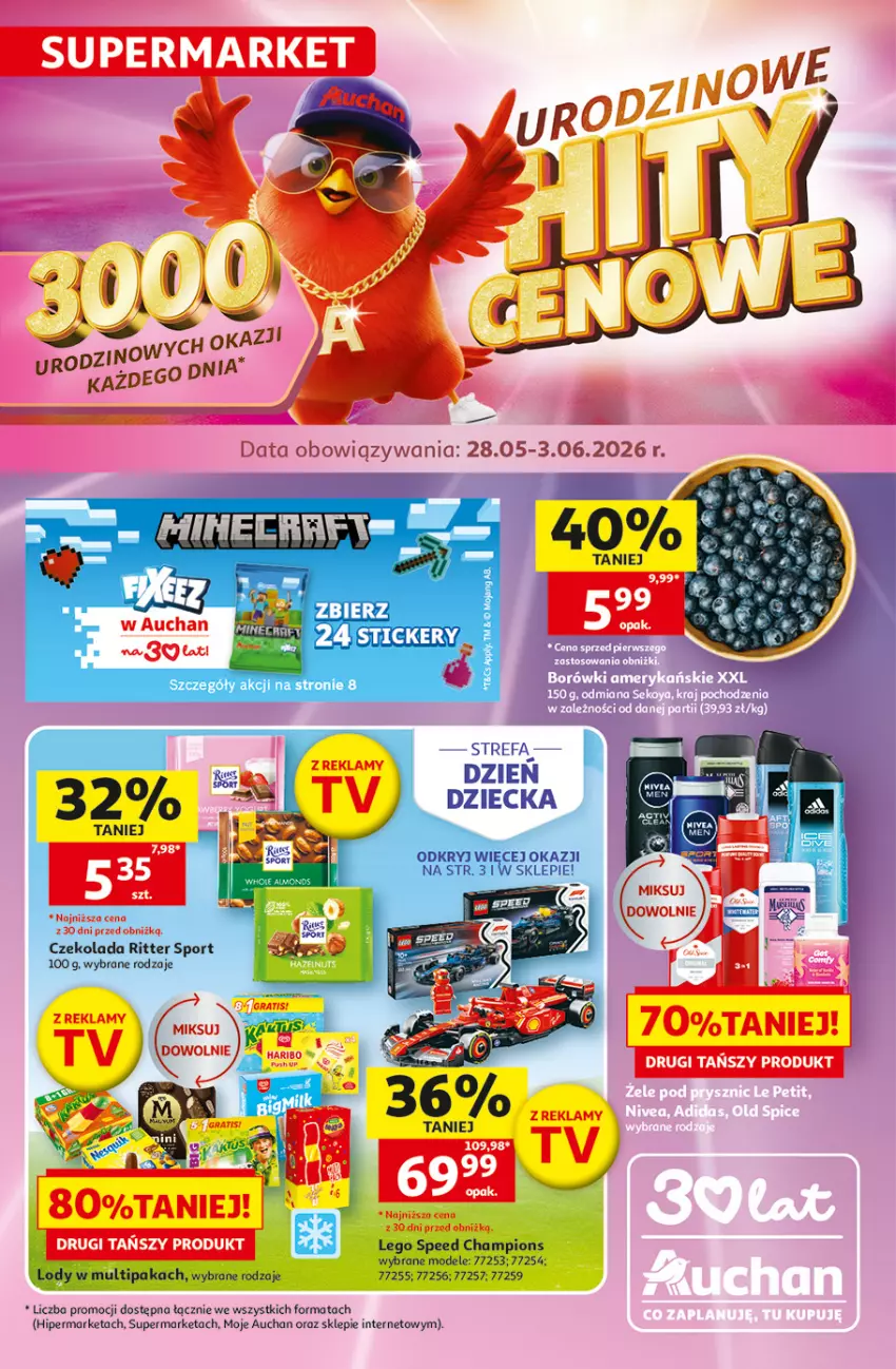 Gazetka promocyjna Auchan - Gazetka 30 Lat Supermarket Auchan - ważna 28.05 do 03.06.2026 - strona 1 - produkty: Fa, LEGO