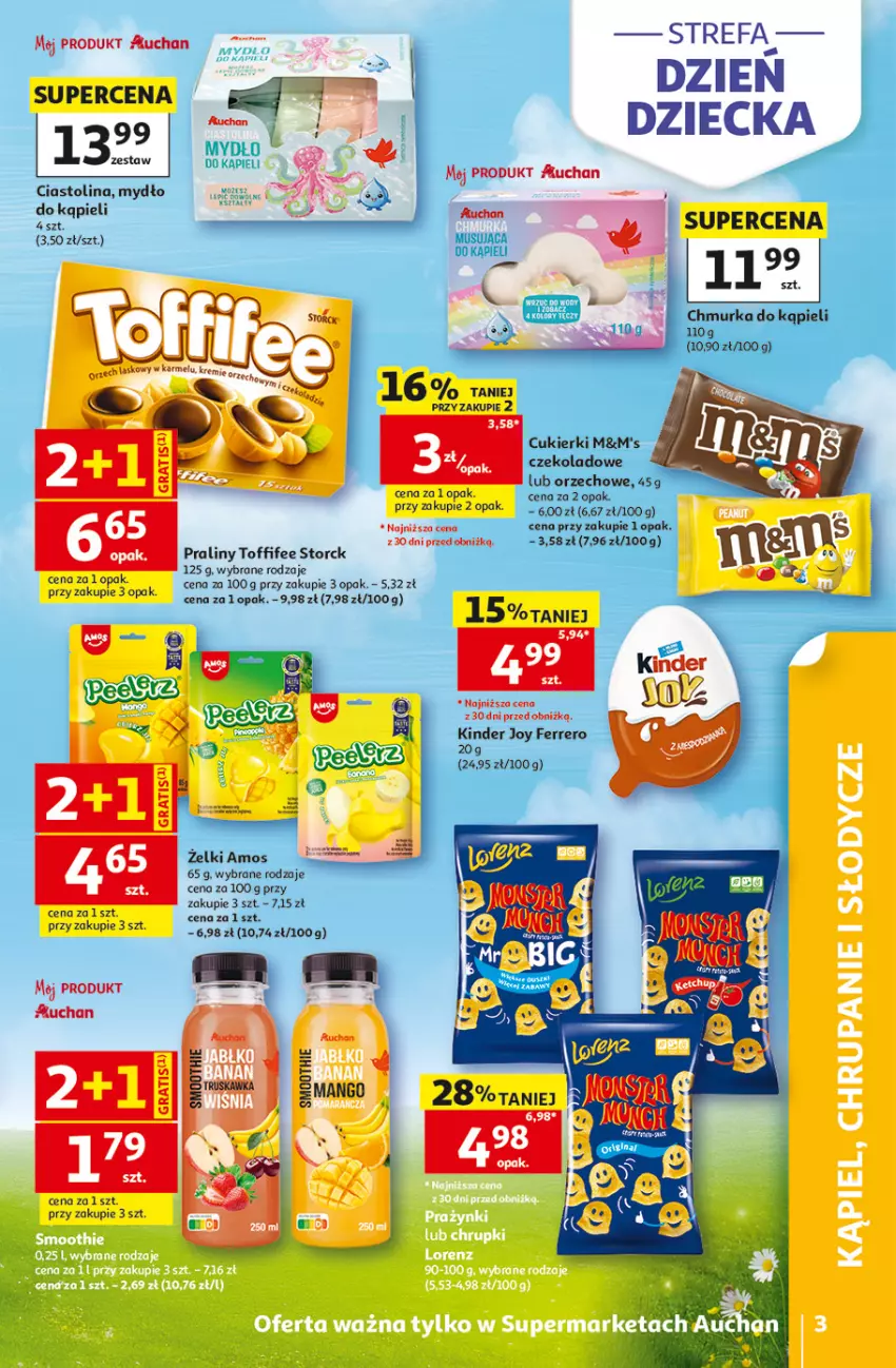 Gazetka promocyjna Auchan - Gazetka 30 Lat Supermarket Auchan - ważna 28.05 do 03.06.2026 - strona 3 - produkty: Cukier, Cukierki, Fa, Ferrero, Kinder, Mydło, Praliny, Toffifee