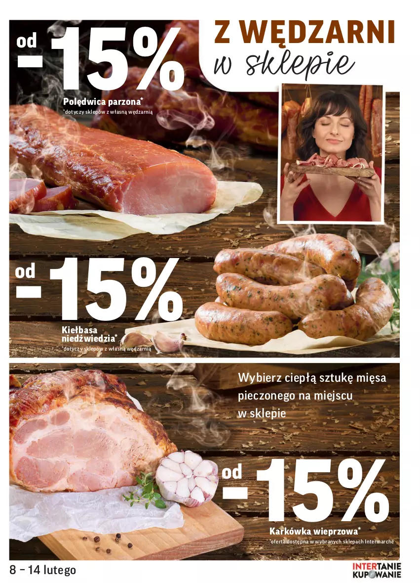 Gazetka promocyjna Intermarche - Gazetka promocyjna - ważna 08.02 do 14.02.2022 - strona 15 - produkty: Karkówka wieprzowa, Kiełbasa, Piec, Polędwica