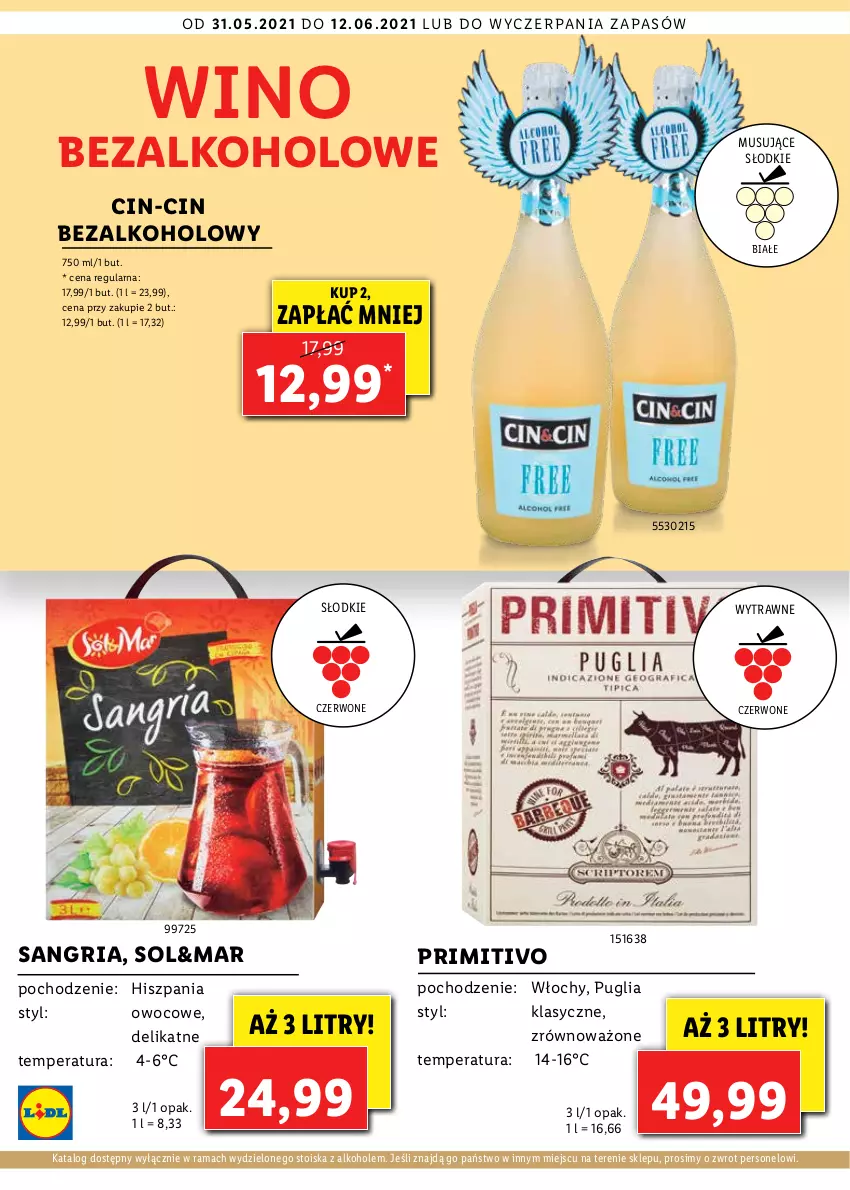 Gazetka promocyjna Lidl - ważna 31.05 do 12.06.2021 - strona 4 - produkty: Alkohole, Mus, Rama, Wino, Wino bezalkoholowe