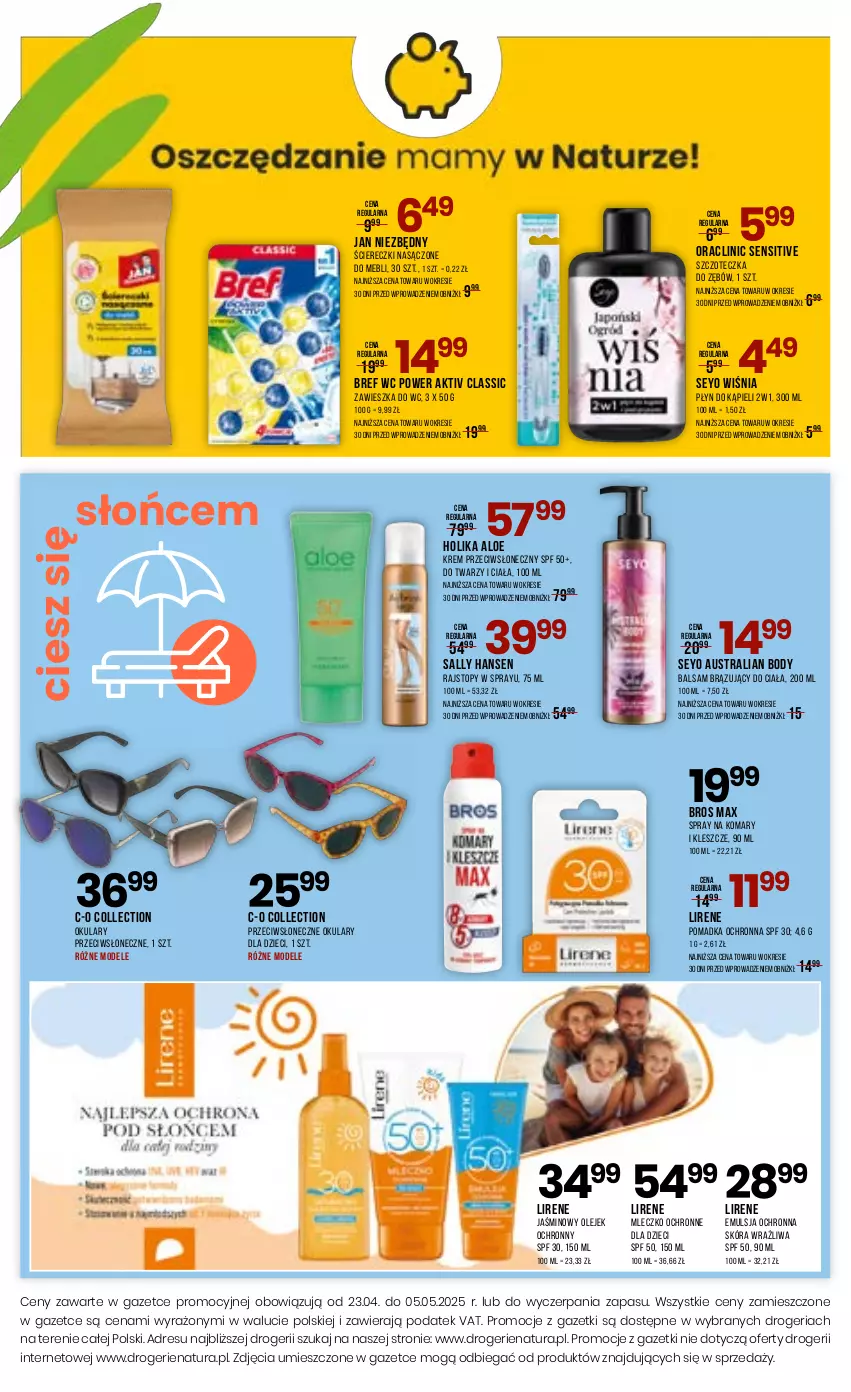 Gazetka promocyjna Drogerie Natura - Gazetka Drogerie Natura - ważna 23.04 do 05.05.2025 - strona 12 - produkty: Body, Bref, Clin, Dres, Dzieci, Emulsja, Jan Niezbędny, JBL, Lirene, Mleczko, Olej, Płyn do kąpieli, Rajstopy, Sally Hansen, Szczoteczka, Szczoteczka do zębów, Top, Zawieszka do wc