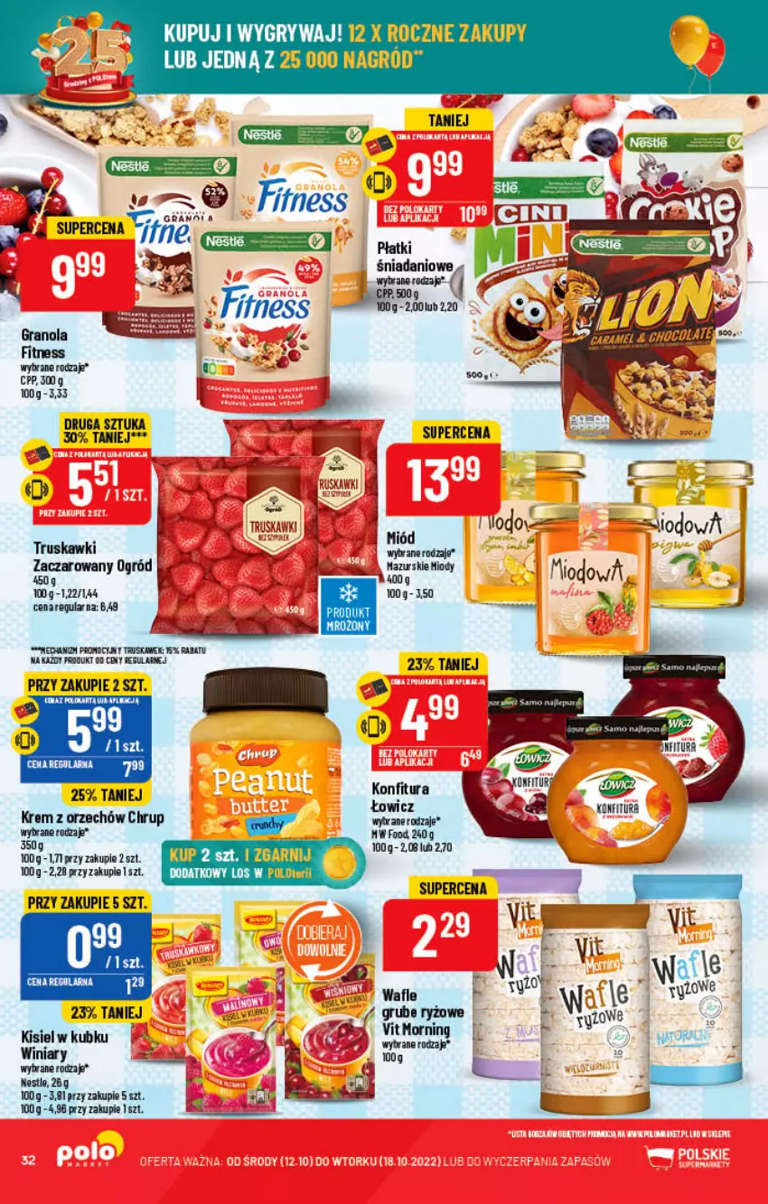 Gazetka promocyjna PoloMarket - Gazetka pomocyjna - ważna 12.10 do 18.10.2022 - strona 32 - produkty: Gra, Granola, Gry, Kisiel, Konfitura, Miód, Ogród, Ryż, Wafle