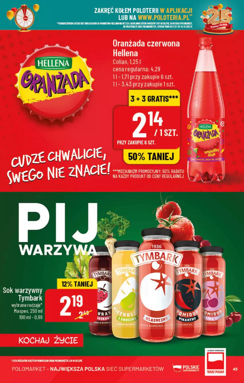 Gazetka promocyjna PoloMarket - Gazetka pomocyjna - ważna 12.10 do 18.10.2022 - strona 45 - produkty: Hellena, HP, Koc, Sok, Tymbark