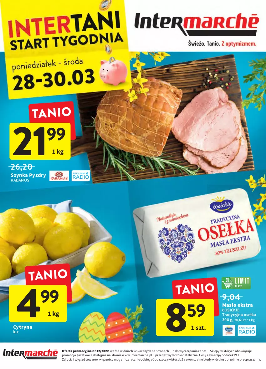 Gazetka promocyjna Intermarche - Wielkanoc - ważna 24.03 do 16.04.2022 - strona 48 - produkty: Kabanos, Masło, Szynka