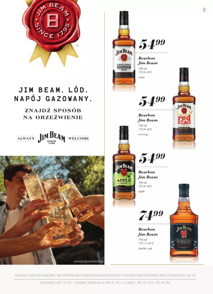 Gazetka promocyjna Stokrotka - Kolekcja alkoholi - ważna 19.08 do 15.09.2021 - strona 8 - produkty: Bourbon, Jim Beam