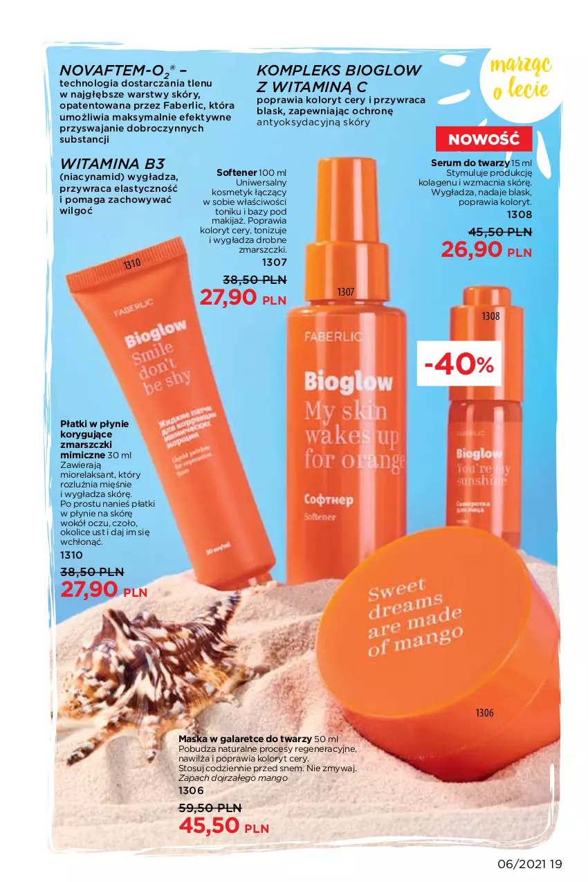 Gazetka promocyjna Faberlic - Gazetka - ważna 12.04 do 02.05.2021 - strona 19 - produkty: Fa, Gala, Kolagen, LG, Makijaż, Mango, Mars, Maska, Rum, Ser, Serum, Serum do twarzy, Tonik