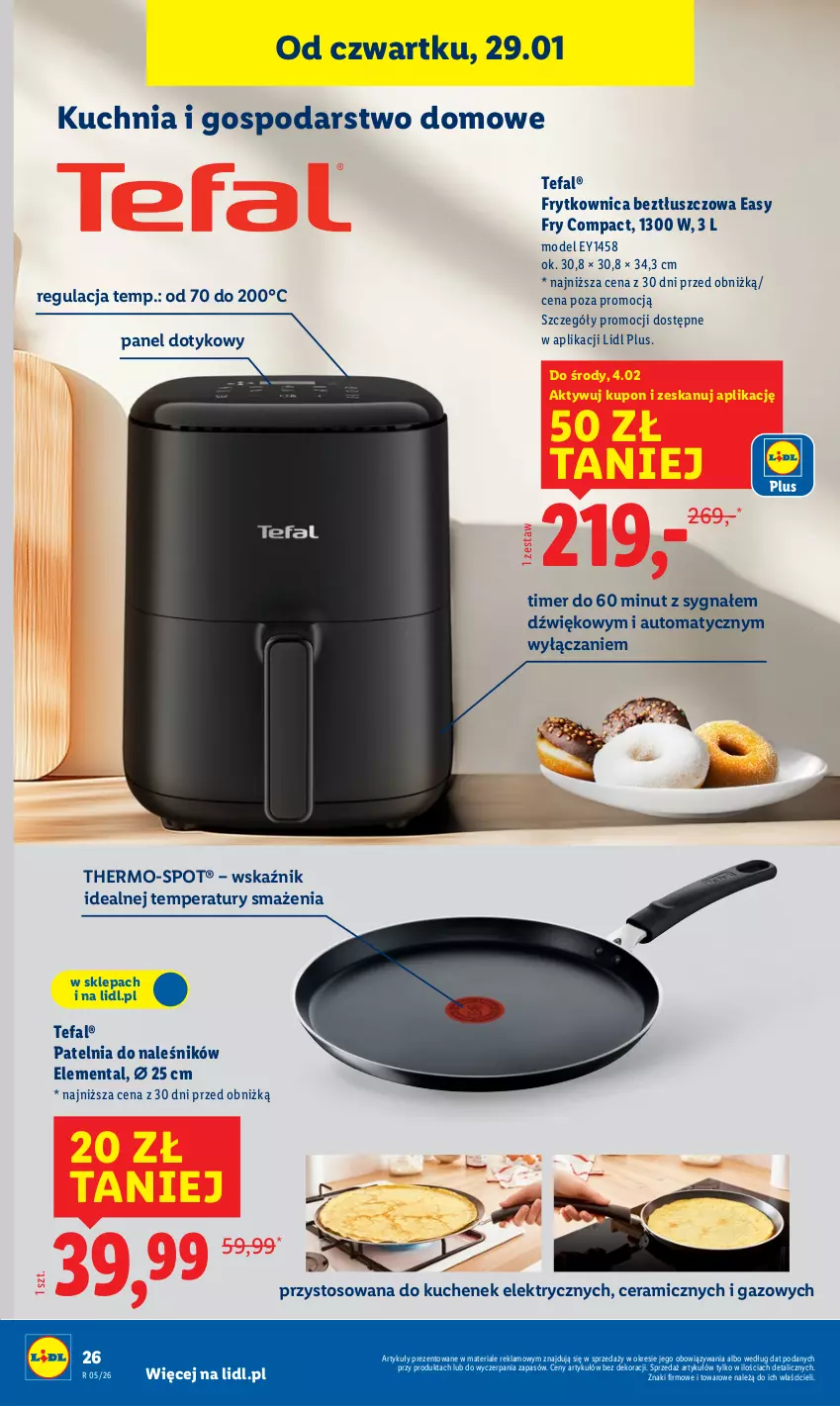 Gazetka promocyjna Lidl - GAZETKA - ważna 26.01 do 31.01.2026 - strona 32 - produkty: Fa, Kuchnia, Patelnia, Tefal