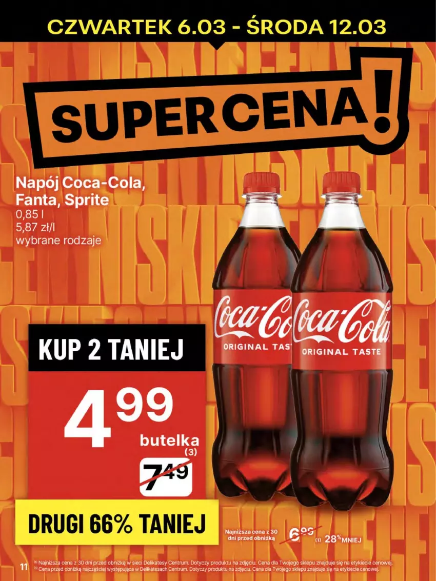 Gazetka promocyjna Delikatesy Centrum - NOWA GAZETKA Delikatesy Centrum od 6 marca! 6-12.03.2025 - ważna 06.03 do 12.03.2025 - strona 11 - produkty: Coca-Cola, Fa, Fanta, Gin, Napój, Rum, Sprite