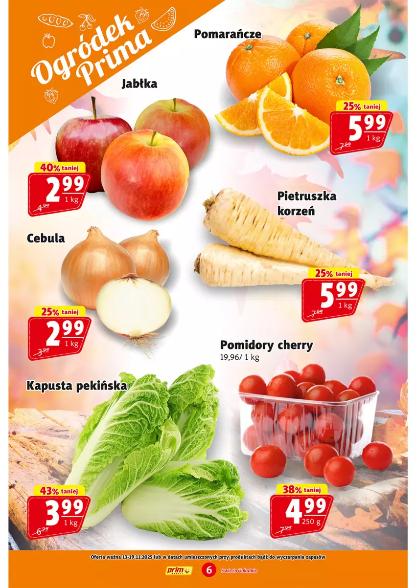 Gazetka promocyjna Prim Market - ważna 13.11 do 19.11.2025 - strona 6 - produkty: Cebula, Pietruszka, Pomarańcze, Pomidory