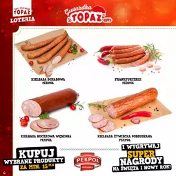 Gazetka promocyjna Topaz - Gazetka - Gazetka - ważna od 22.01 do 22.01.2023 - strona 4 - produkty: Pekpol, Frankfurterki, Kiełbasa, Kiełbasa schabowa