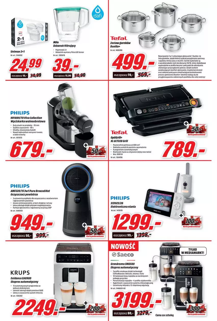 Gazetka promocyjna Media Markt - Gazetka Media Markt - ważna 05.01 do 12.01.2022 - strona 7 - produkty: Dzbanek, Dzbanek filtrujący, Fa, Gra, Grill, Miecz, Młynek, Oczyszczacz powietrza, Ogrzewanie, Owoce, Philips, Pur, Sok, Top, Warzywa, Warzywa i owoce, Wyciskarka, Wyciskarka wolnoobrotowa