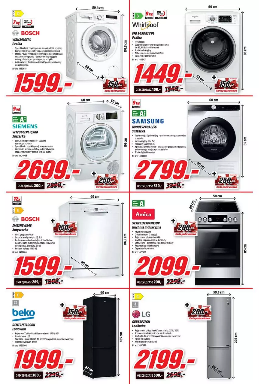 Gazetka promocyjna Media Markt - Gazetka Media Markt - ważna 05.01 do 12.01.2022 - strona 8 - produkty: Bosch, Drzwi, Gra, Kuchnia, Lodówka, Nuty, Optima, Piec, Piekarnik, Płyta, Płyta indukcyjna, Półka, Pralka, Samsung, Ser, Siemens, Suszarka, Telefon, Teleskop, Warka, Whirlpool, Zmywarka