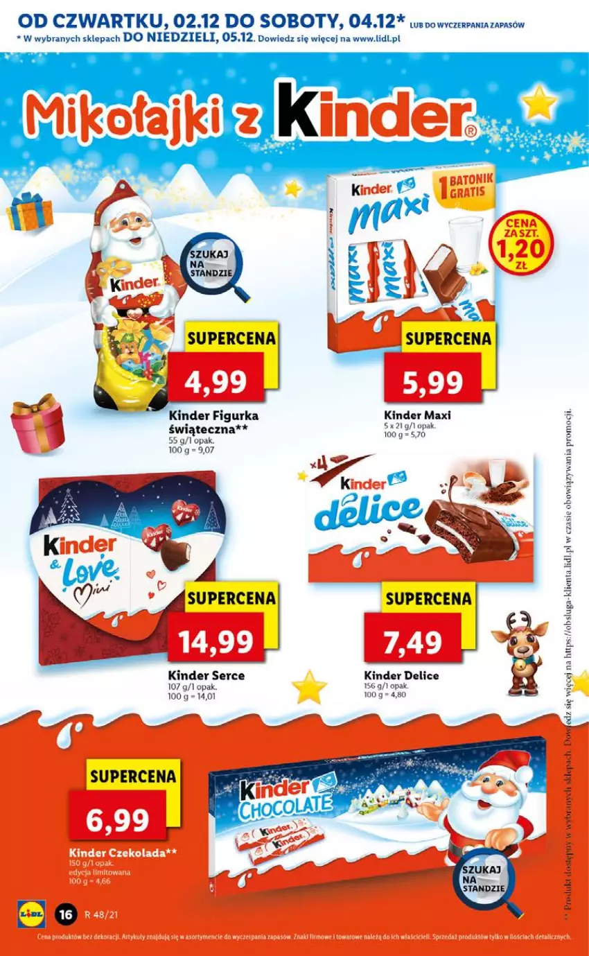 Gazetka promocyjna Lidl - GAZETKA OD 02.12 DO 05.12 - ważna 02.12 do 05.12.2021 - strona 16 - produkty: Kinder, Ser