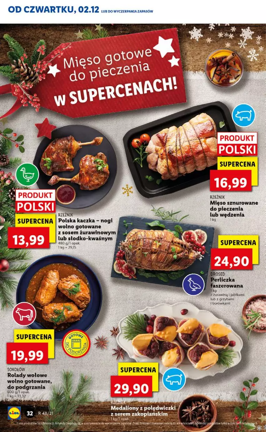 Gazetka promocyjna Lidl - GAZETKA OD 02.12 DO 05.12 - ważna 02.12 do 05.12.2021 - strona 32 - produkty: Borówka, Cień, Jabłka, Kaczka, Lion, Mięso, Piec, Ser, Sok, Sokołów, Sos, Wino