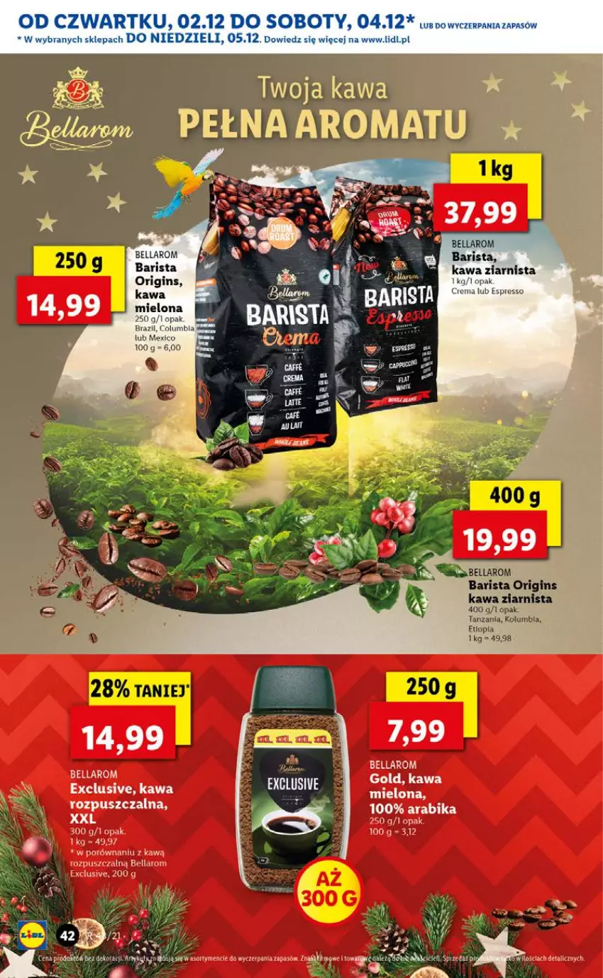 Gazetka promocyjna Lidl - GAZETKA OD 02.12 DO 05.12 - ważna 02.12 do 05.12.2021 - strona 42 - produkty: Bell, Bella, Fa, Gin, Kawa, Kawa ziarnista, Por