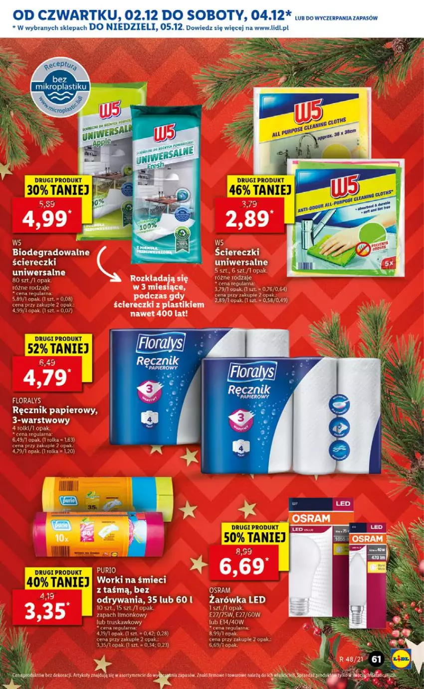 Gazetka promocyjna Lidl - GAZETKA OD 02.12 DO 05.12 - ważna 02.12 do 05.12.2021 - strona 61 - produkty: Ręcznik