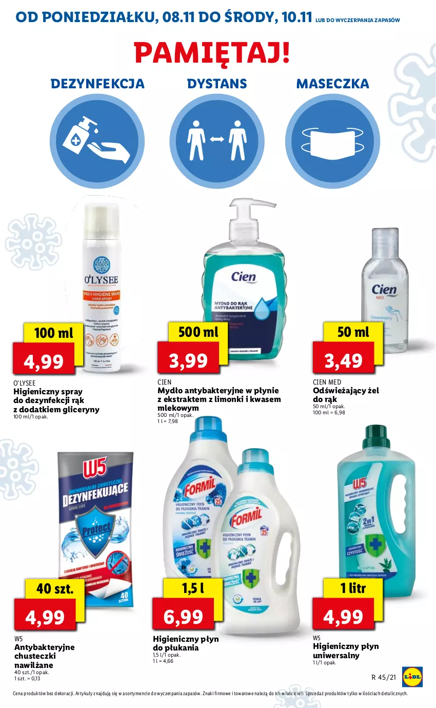 Gazetka promocyjna Lidl - GAZETKA OD 02.12 DO 05.12 - ważna 02.12 do 05.12.2021 - strona 66 - produkty: Chusteczki, Dezynfekcja, Mięta, Mleko, Mydło, Płyn do płukania