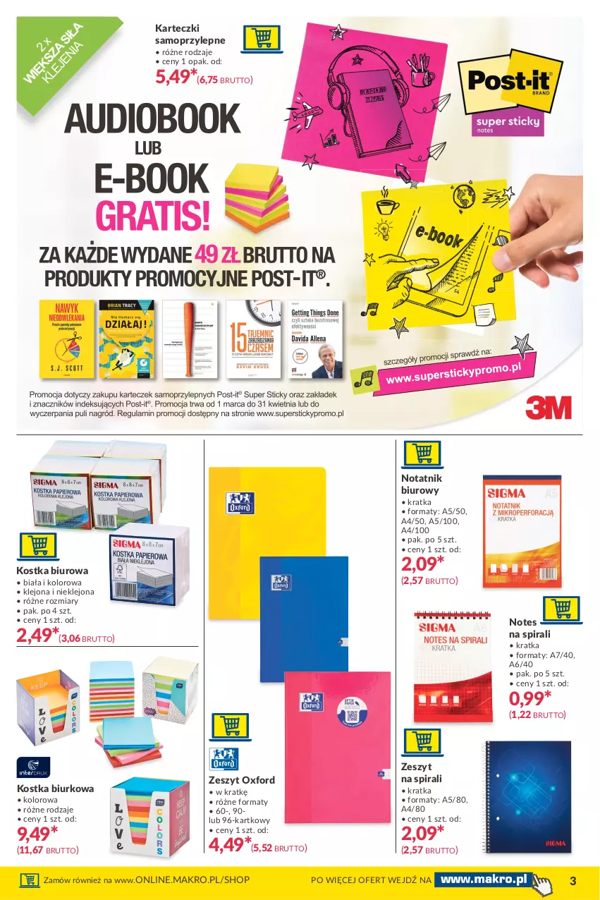 Gazetka promocyjna Makro - [Oferta promocyjna] Twoje Biuro - ważna 06.04 do 19.04.2021 - strona 3 - produkty: Biurko, Biuro, Karteczki samoprzylepne, Klej, Mop