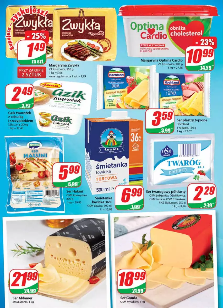 Gazetka promocyjna Dino - Gazetka - ważna 07.07 do 13.07.2021 - strona 12 - produkty: Gouda, Hochland, Margaryna, Mysz, Optima, Optima Cardio, Ser, Ser twarogowy, Top