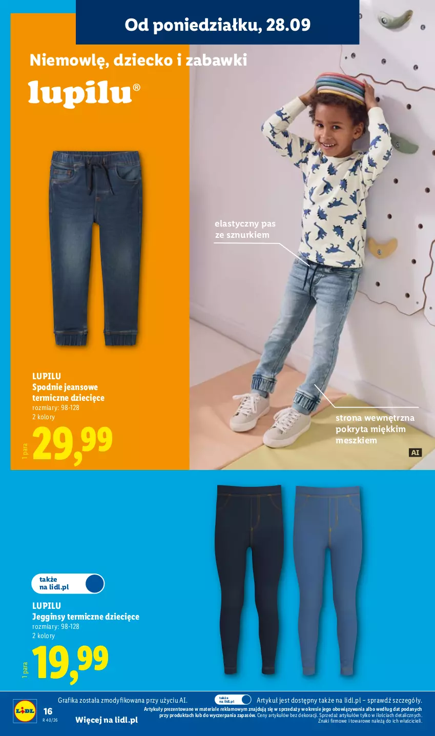 Gazetka promocyjna Lidl - Gazetka ważna od 28.09. do 03.10. - ważna 28.09 do 03.10.2026 - strona 20 - produkty: Dzieci, Gin, Gra, Grafika, Spodnie, Spodnie jeans