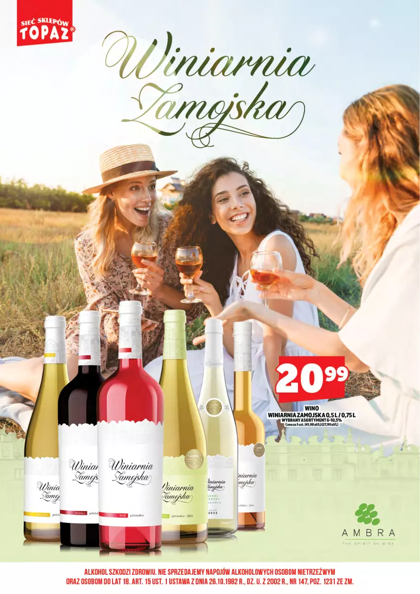 Gazetka promocyjna Topaz - Gazetka - ważna 17.04 do 30.04.2026 - strona 18 - produkty: Winiarnia Zamojska, Wino