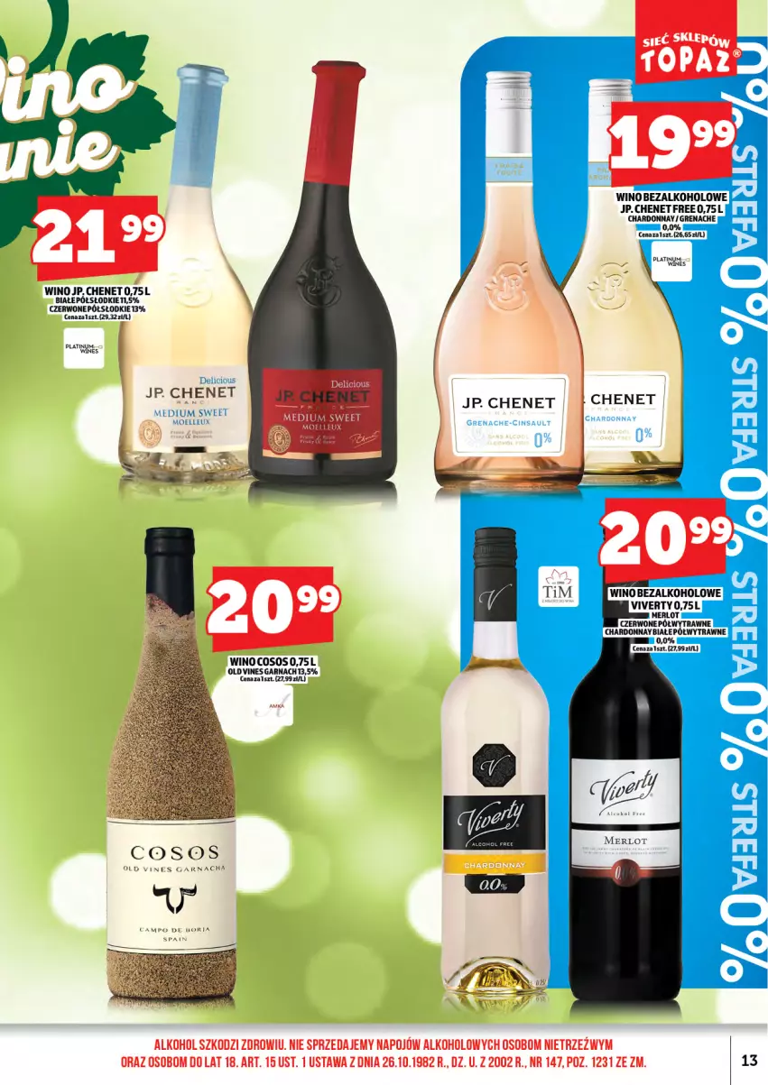 Gazetka promocyjna Topaz - Gazetka - ważna 01.06 do 14.06.2026 - strona 15 - produkty: Chardonnay, Sos, Wino, Wino bezalkoholowe
