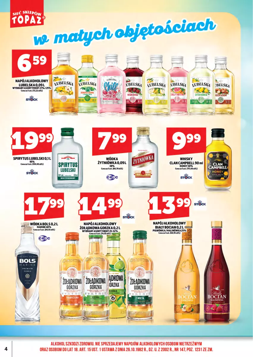 Gazetka promocyjna Topaz - Gazetka - ważna 01.06 do 14.06.2026 - strona 6 - produkty: Biały Bocian, Bols, Napój, Waga, Wódka