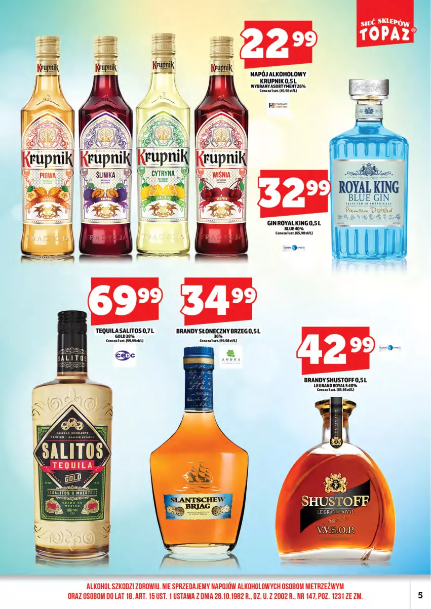Gazetka promocyjna Topaz - Gazetka - ważna 01.06 do 14.06.2026 - strona 7 - produkty: Brandy, Gra, Krupnik, Napój, Tequila
