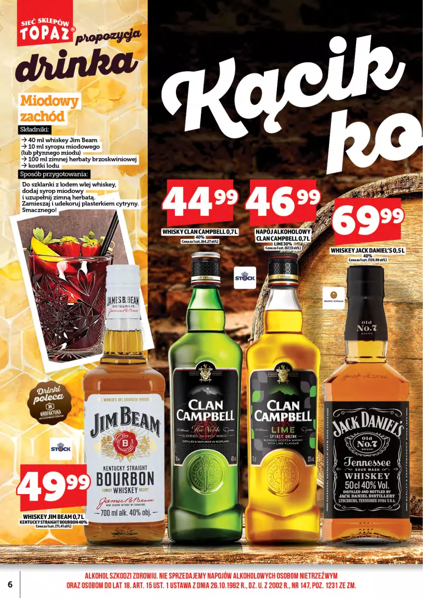 Gazetka promocyjna Topaz - Gazetka - ważna 01.06 do 14.06.2026 - strona 8 - produkty: Bell, Bourbon, Cytryny, Fa, Jim Beam, Lanki, Syrop, Whiskey, Whisky