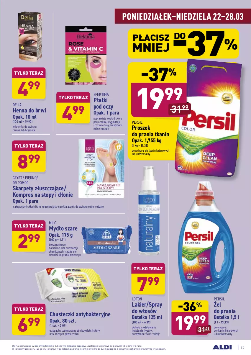 Gazetka promocyjna Aldi - ALE! CENA w ALDI - ważna 22.03 do 27.03.2021 - strona 25 - produkty: Chusteczki, Karp, Lakier, Mydło, Persil, Proszek do prania, Tera, Top