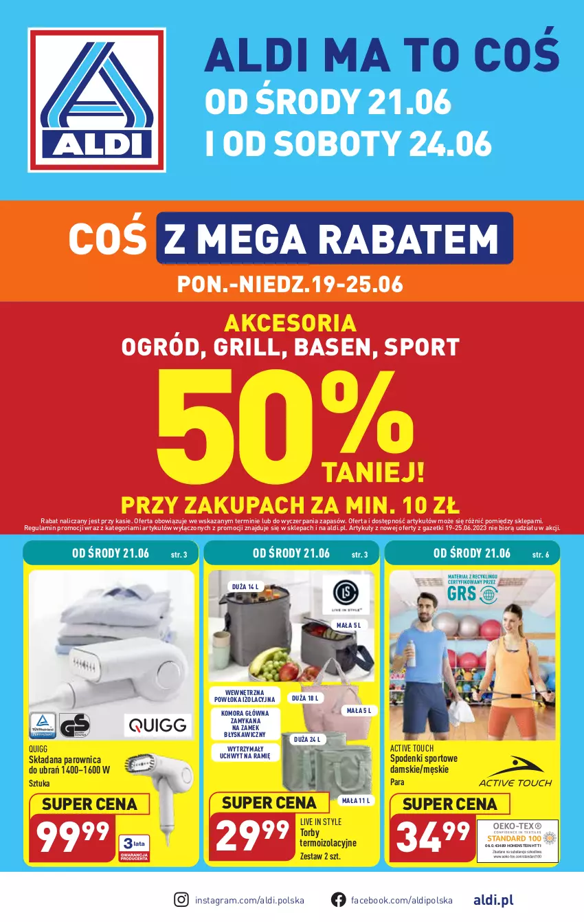 Gazetka promocyjna Aldi - COŚ do domu i nie tylko - ważna 21.06 do 24.06.2023 - strona 1 - produkty: Fa, Gra, Grill, Ogród, Parownica, Por, Sport