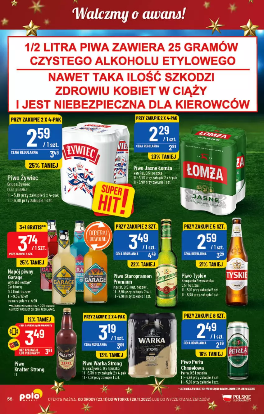 Gazetka promocyjna PoloMarket - Gazetka pomocyjna - ważna 23.11 do 29.11.2022 - strona 56 - produkty: Fa, Gra, Napój, Perła, Piwa, Piwo, Piwo jasne, Pur, Tyskie