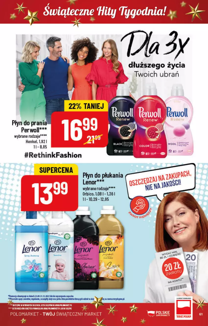 Gazetka promocyjna PoloMarket - Gazetka pomocyjna - ważna 23.11 do 29.11.2022 - strona 61 - produkty: BIC, Fa, Koc, Lenor, Perwoll, Płyn do płukania