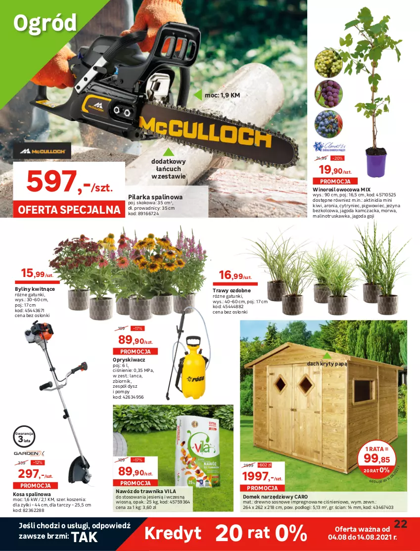 Gazetka promocyjna Leroy Merlin - Nowe Drzwi - ważna 04.08 do 24.08.2021 - strona 22 - produkty: Aronia, Grill, Grill gazowy, Kiwi, Kosz, Lampa, Lampa wisząca, Nawóz, Ogród, Pigwowiec, Pokrywa, Por, Ser, Sos, Termometr, Wino