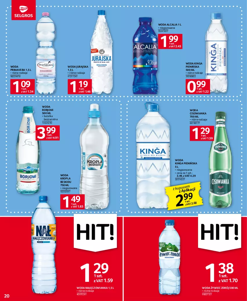 Gazetka promocyjna Selgros - Oferta spożywcza - ważna 13.07 do 26.07.2023 - strona 20 - produkty: Cisowianka, Nałęczowianka, Prima, Primavera, Woda