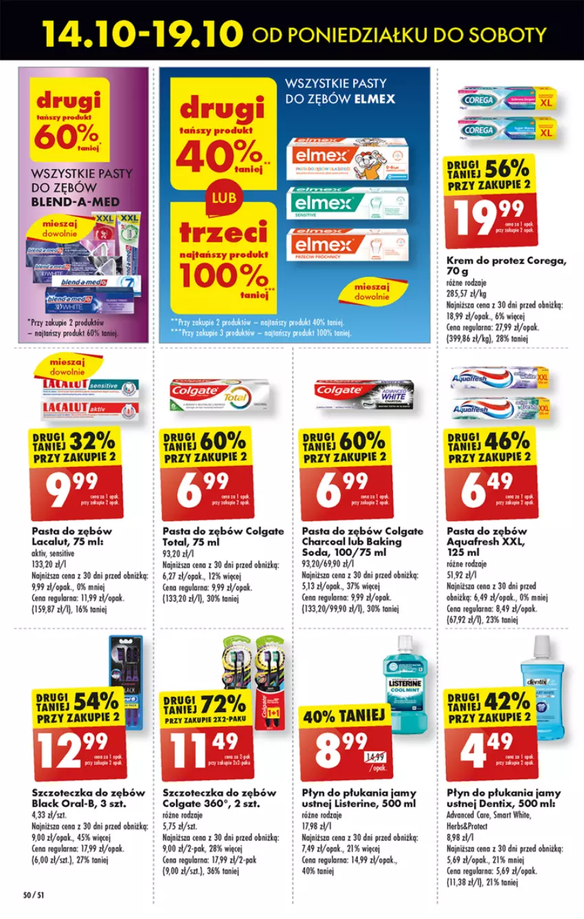 Gazetka promocyjna Biedronka - Od poniedzialku - ważna 14.10 do 19.10.2024 - strona 62 - produkty: Advanced Care, Aquafresh, Blend-a-Med, Colgate, Corega, Elmex, Fa, Lacalut, Lack, LG, Listerine, Pasta do zębów, Płyn do płukania, Płyn do płukania jamy ustnej, Pur, Szczoteczka, Szczoteczka do zębów