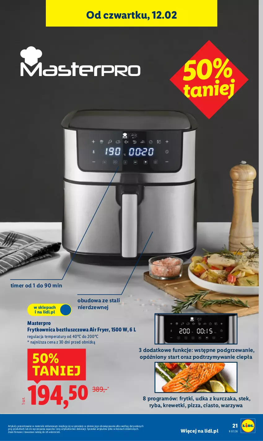 Gazetka promocyjna Lidl - GAZETKA - ważna 09.02 do 14.02.2026 - strona 23 - produkty: Frytki, Gra, Krewetki, Kurczak, Pizza, Ryba, Stek, Warzywa