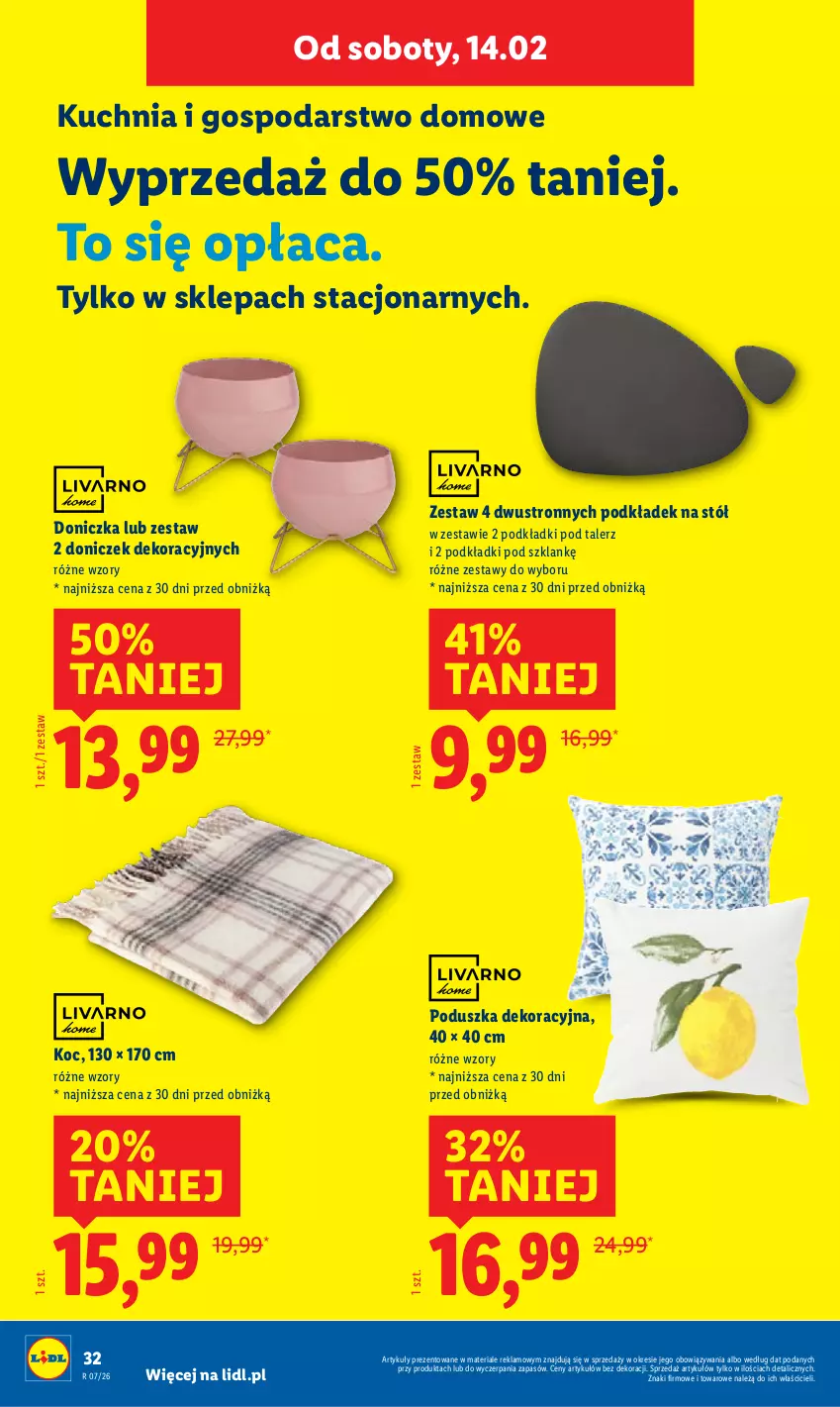 Gazetka promocyjna Lidl - GAZETKA - ważna 09.02 do 14.02.2026 - strona 38 - produkty: Koc, Kuchnia, Podkład, Poduszka, Poduszka dekoracyjna, Stół, Talerz