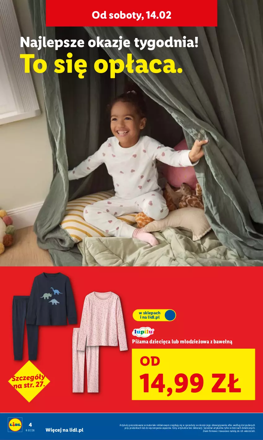 Gazetka promocyjna Lidl - GAZETKA - ważna 09.02 do 14.02.2026 - strona 4 - produkty: Dzieci, Piżama