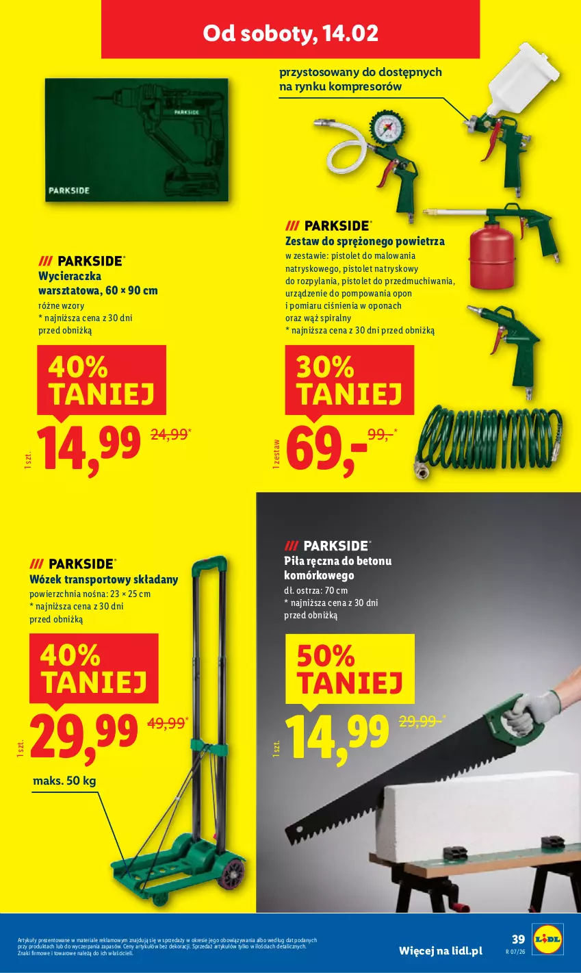 Gazetka promocyjna Lidl - GAZETKA - ważna 09.02 do 14.02.2026 - strona 45 - produkty: Kompresor, Pistolet, Por, Sport, Tran, Wózek, Wózek transportowy, Wycieraczka